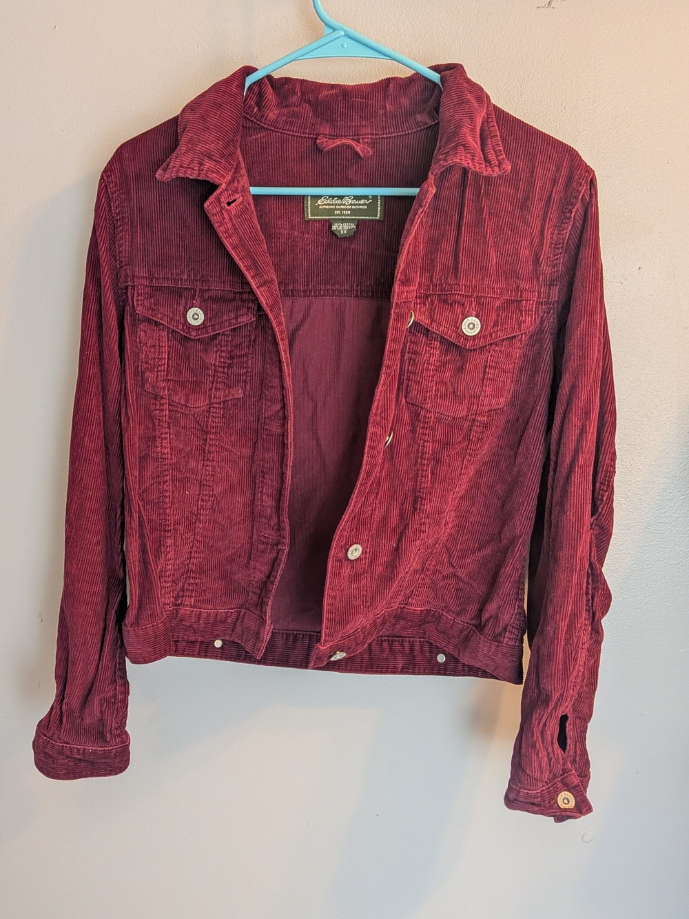 Eddie Bauer Women's Wine Corduroy Trucker Jacket